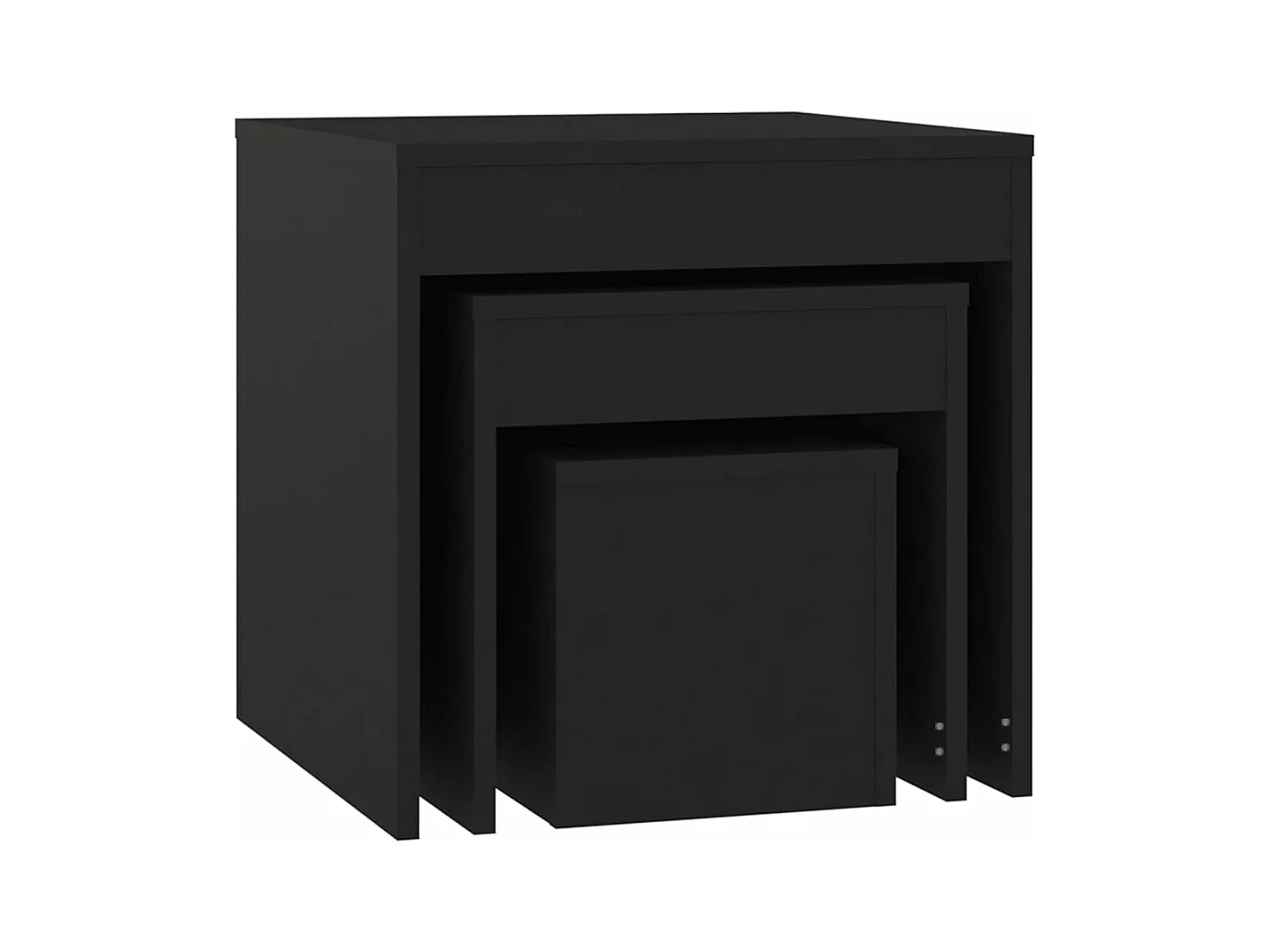 Satztische 3-tlg. Schwarz Holzwerkstoff