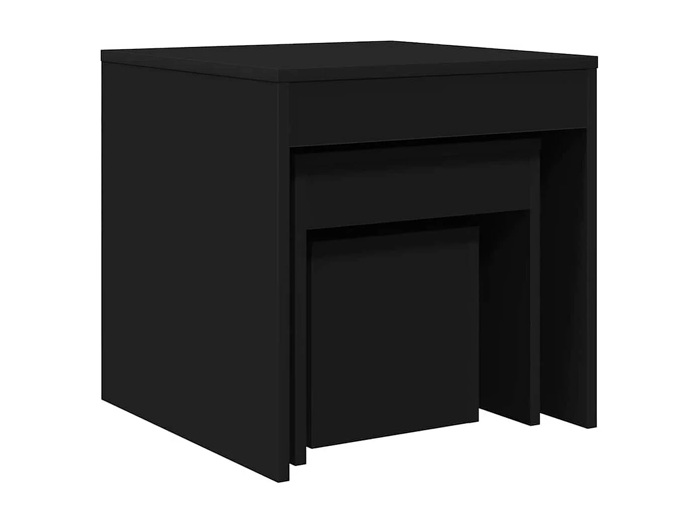 Mesas de encastrar 3 pcs derivados de madeira preto