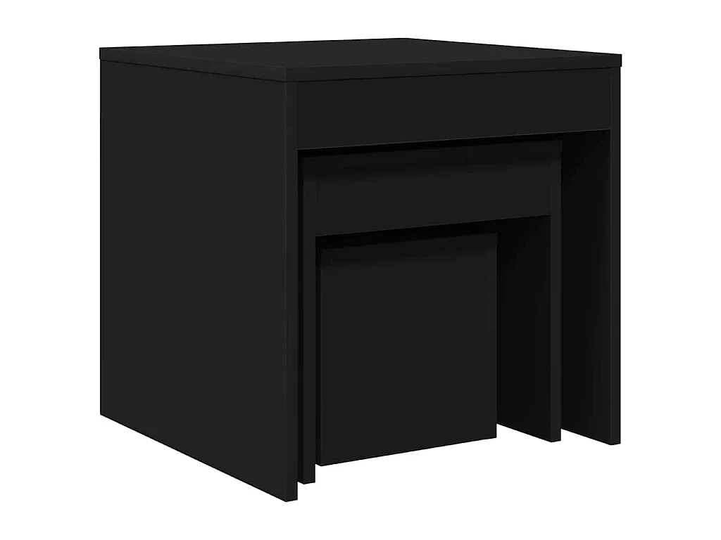 Tables gigognes 3 pcs Noir Aggloméré