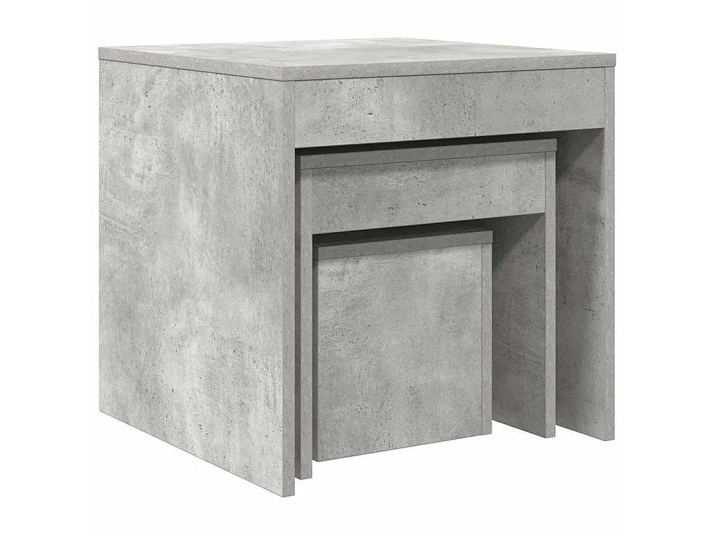 Tables gigognes 3 pcs Gris béton Aggloméré