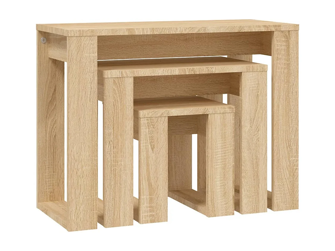 Tables gigognes 3 pcs Chêne sonoma Bois d'ingénierie