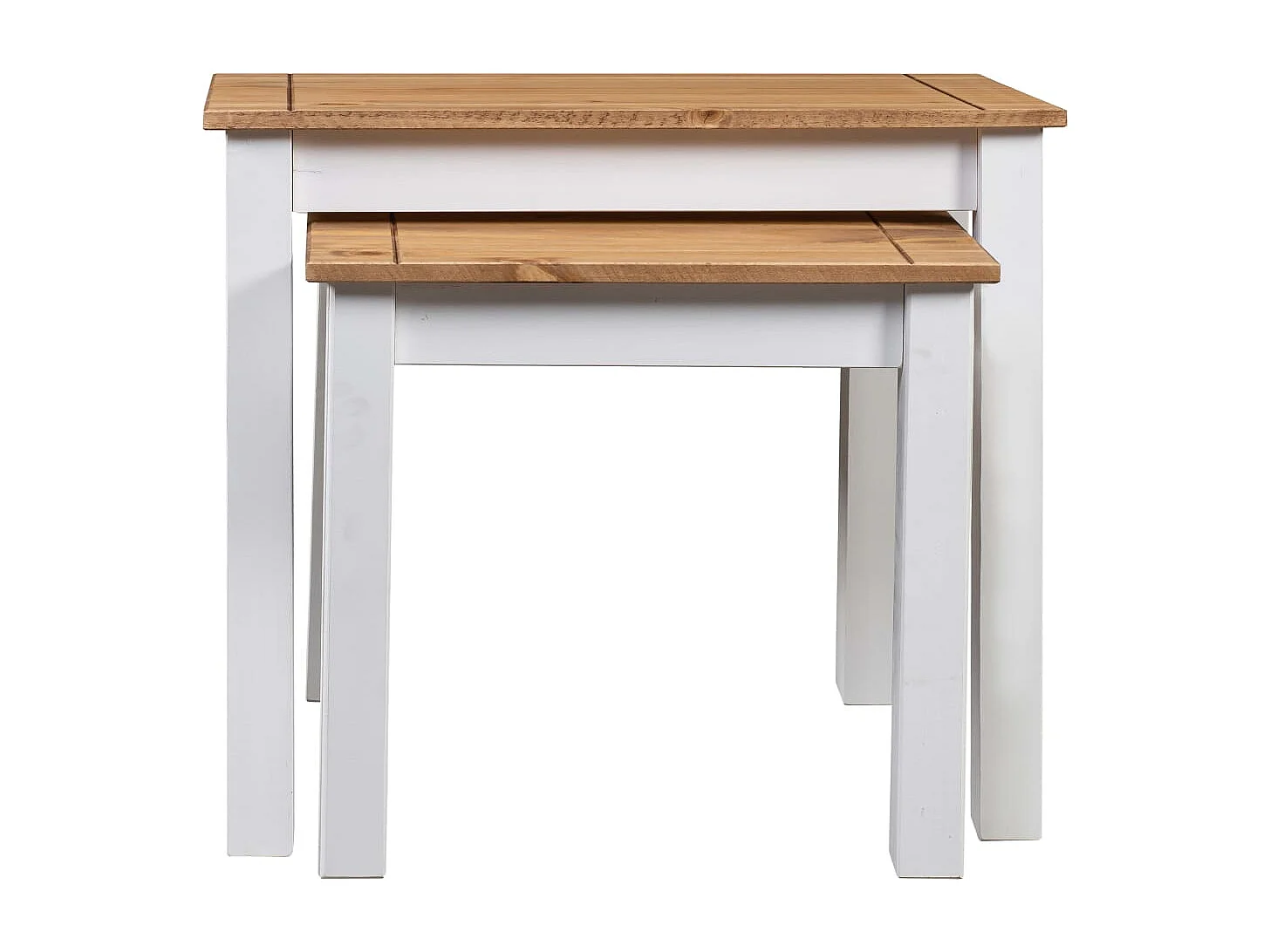 2-delige Tafeltjesset Panama Range massief grenenhout wit