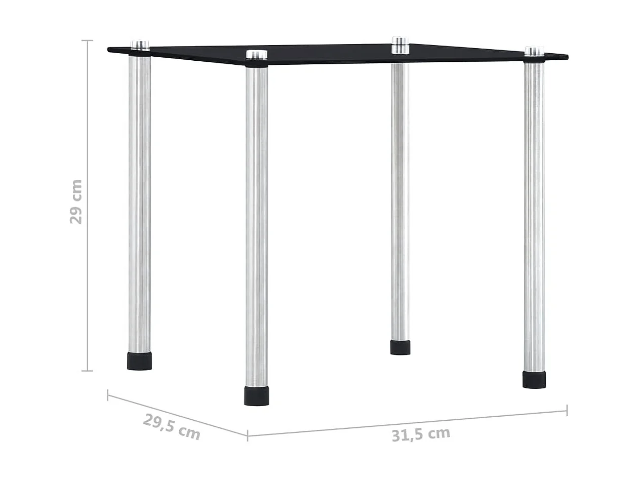 3-delige Tafeltjesset gehard glas zwart