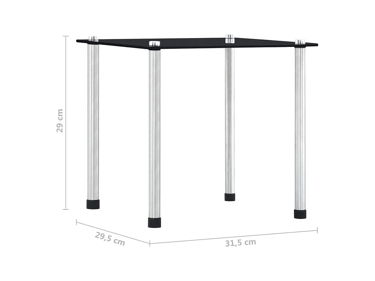 Tables gigognes 3 pcs Noir Verre trempé