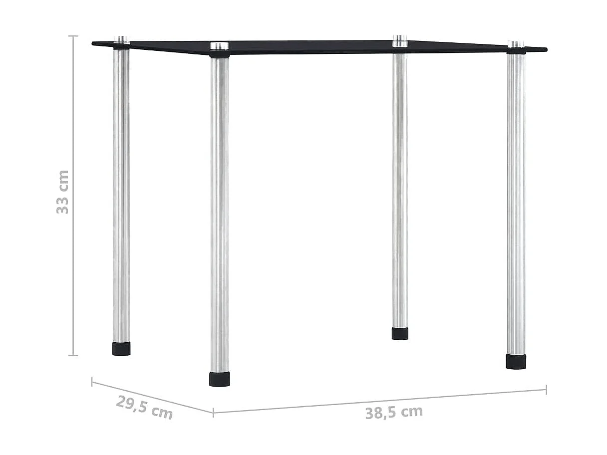 Tables gigognes 3 pcs Noir Verre trempé
