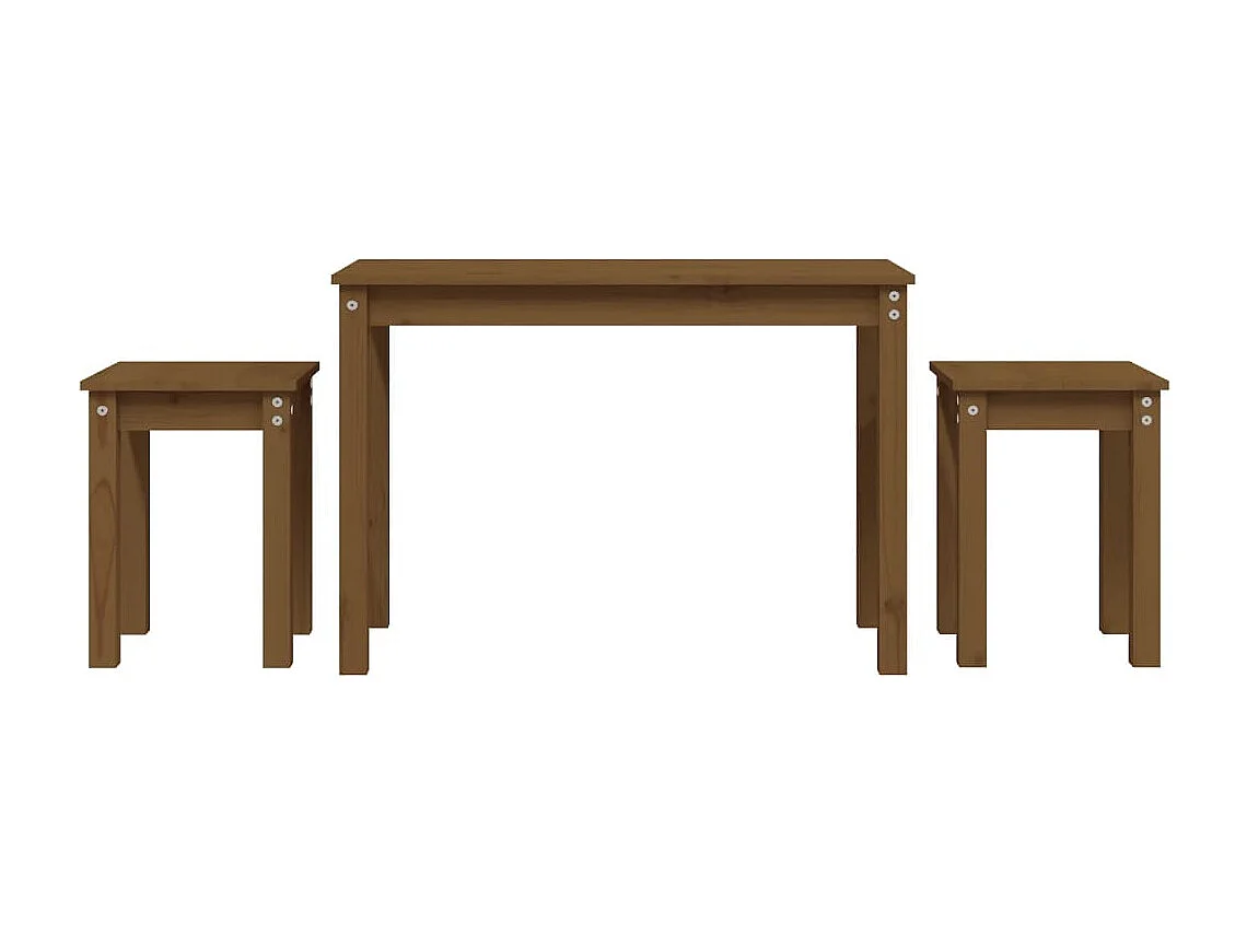 Satztische 3 Stk. Honigbraun Massivholz Kiefer