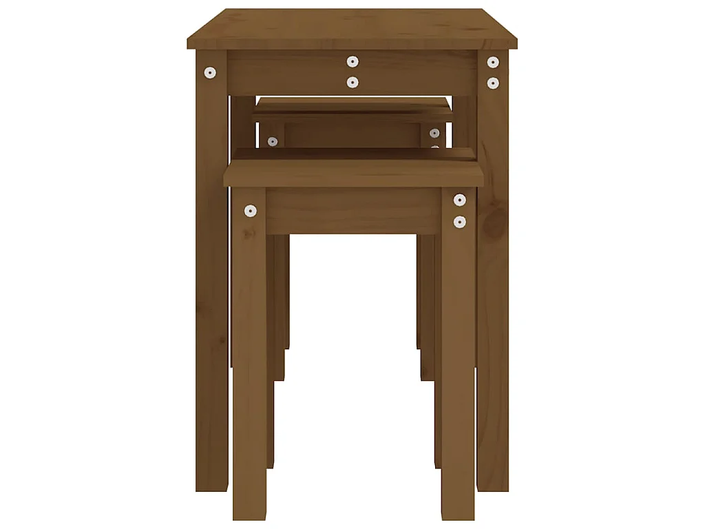 Tafeltjesset 3 st massief grenenhout honingbruin