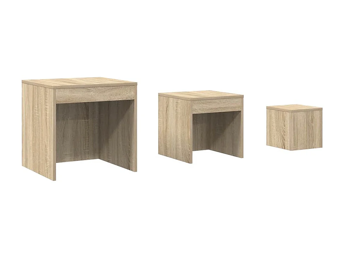 Tables gigognes 3 pcs Chêne sonoma Aggloméré