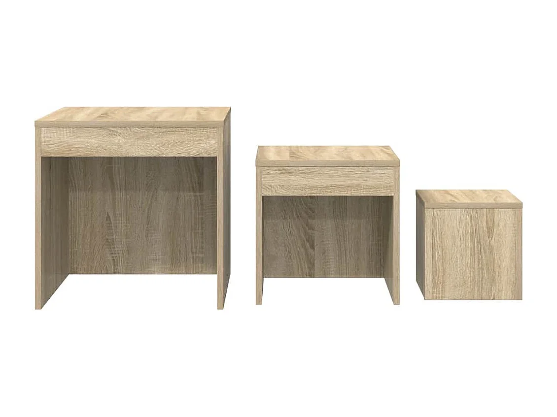 Tables gigognes 3 pcs Chêne sonoma Aggloméré