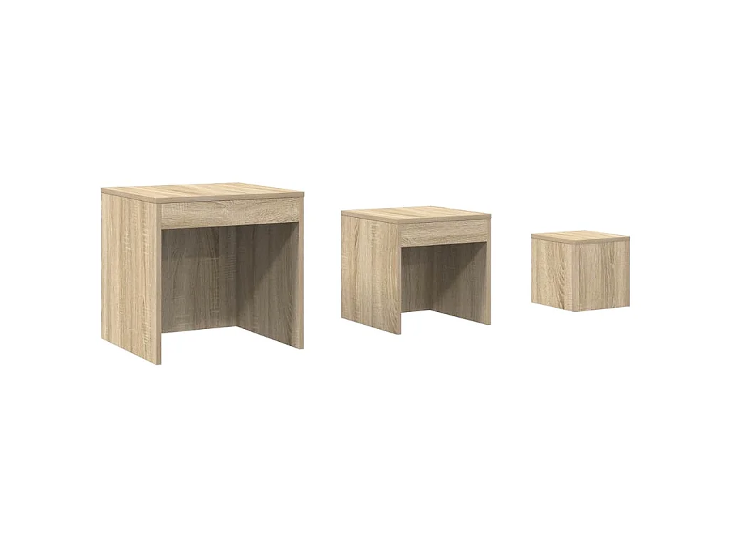 Tables gigognes 3 pcs Chêne sonoma Aggloméré