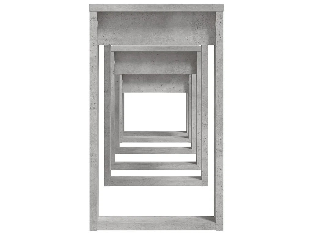 3-delige Tafeltjesset bewerkt hout betongrijs