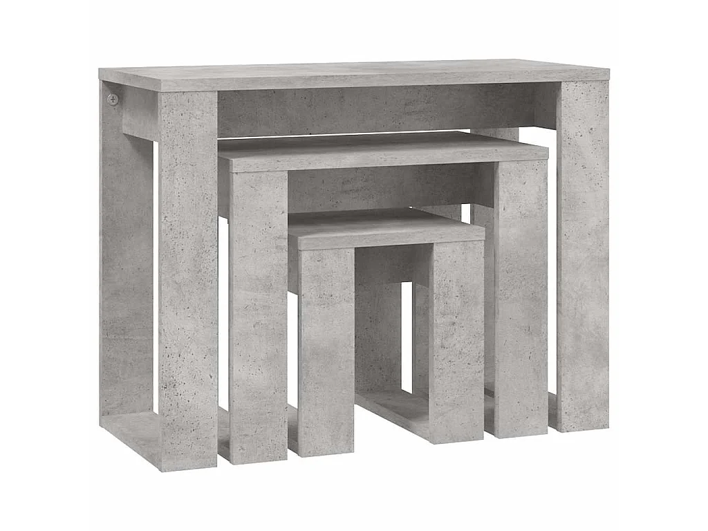 Tables gigognes 3 pcs Gris béton Bois d'ingénierie