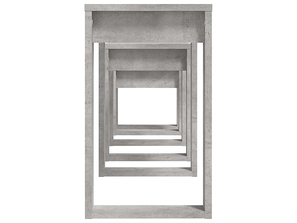 Tables gigognes 3 pcs Gris béton Bois d'ingénierie