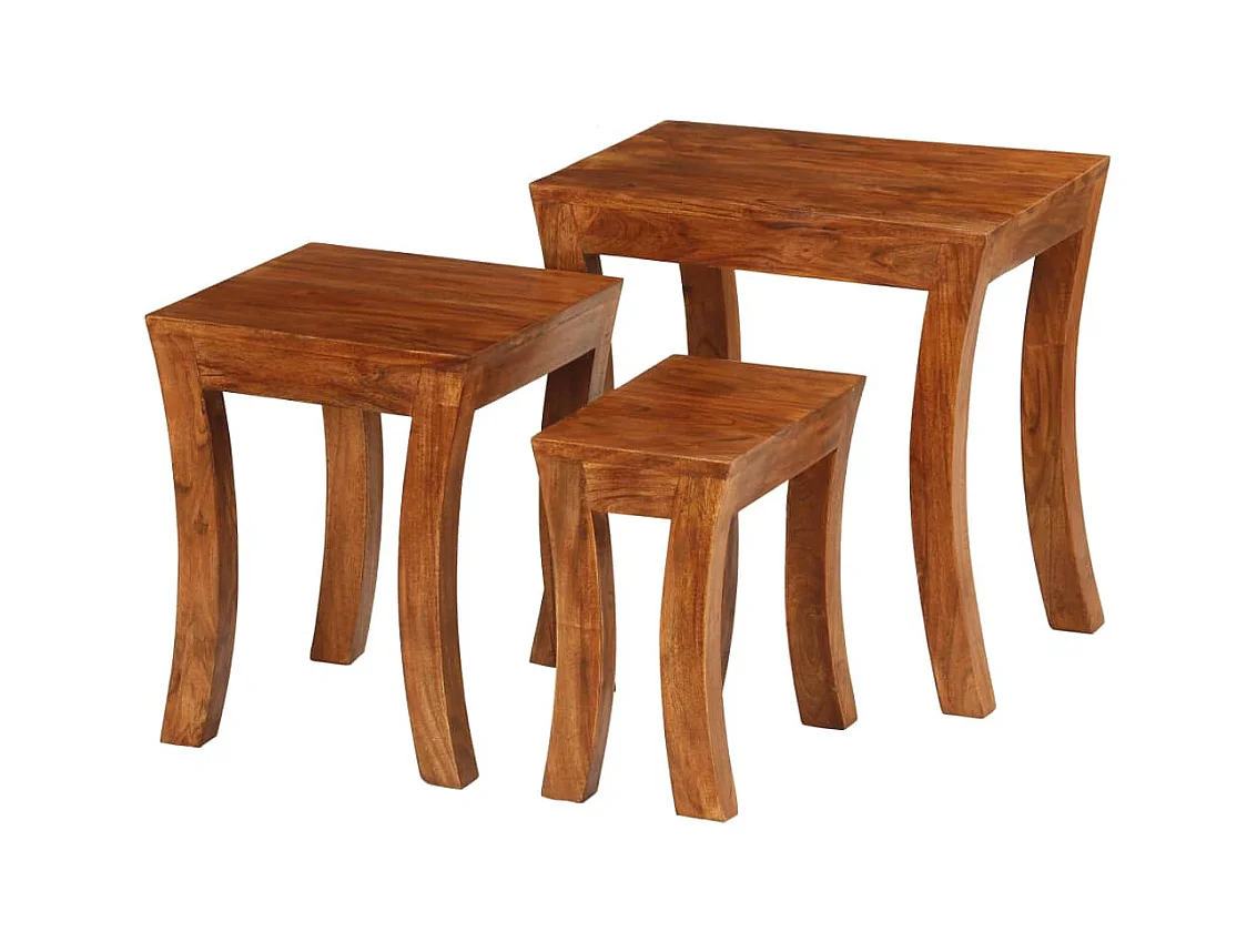 3-delige Tafeltjesset 50x35x50 cm massief acaciahout bruin