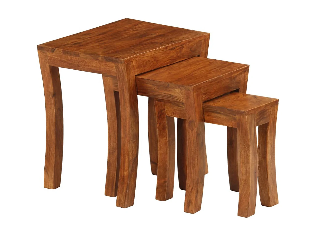 Table gigogne 3 pcs Bois massif d'acacia 50x35x50 cm Marron