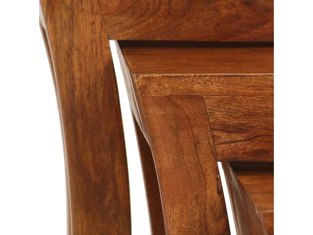 Table gigogne 3 pcs Bois massif d'acacia 50x35x50 cm Marron