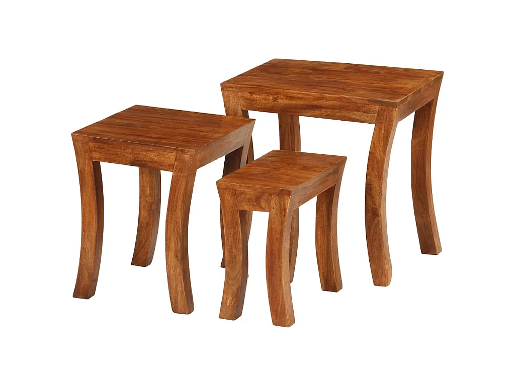 3-delige Tafeltjesset 50x35x50 cm massief acaciahout bruin