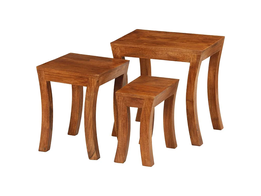 3-delige Tafeltjesset 50x35x50 cm massief acaciahout bruin