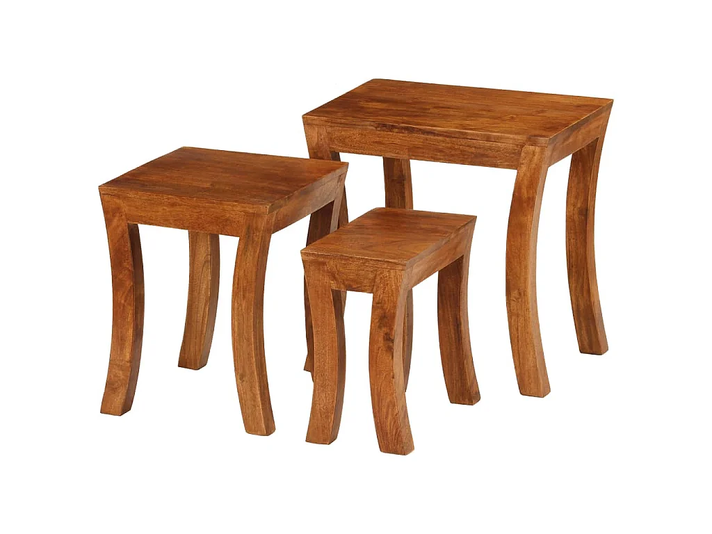 3-delige Tafeltjesset 50x35x50 cm massief acaciahout bruin