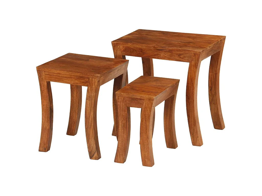 3-delige Tafeltjesset 50x35x50 cm massief acaciahout bruin
