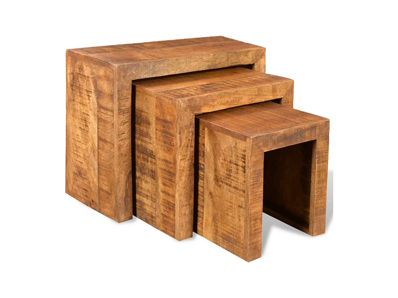 Table gigogne 3 pcs Bois massif de manguier