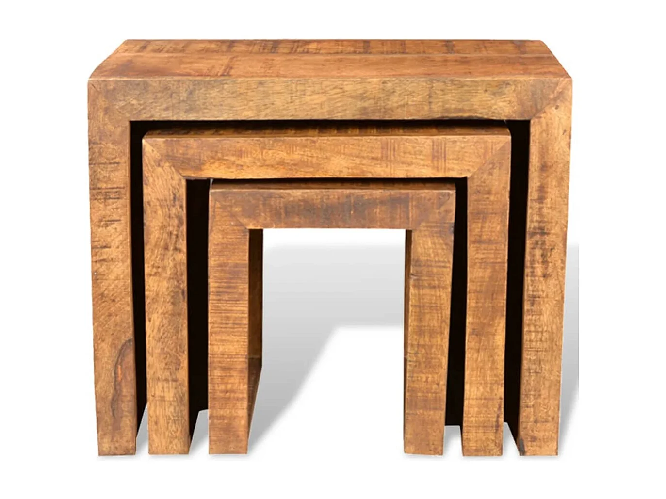 Table gigogne 3 pcs Bois massif de manguier