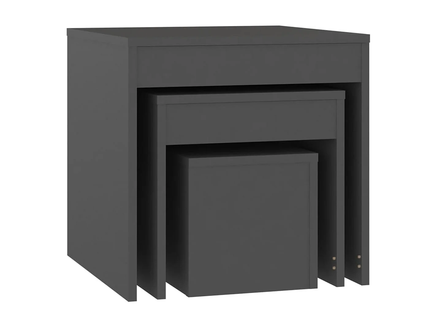 Mesas de encastrar 3 pcs derivados de madeira cinza