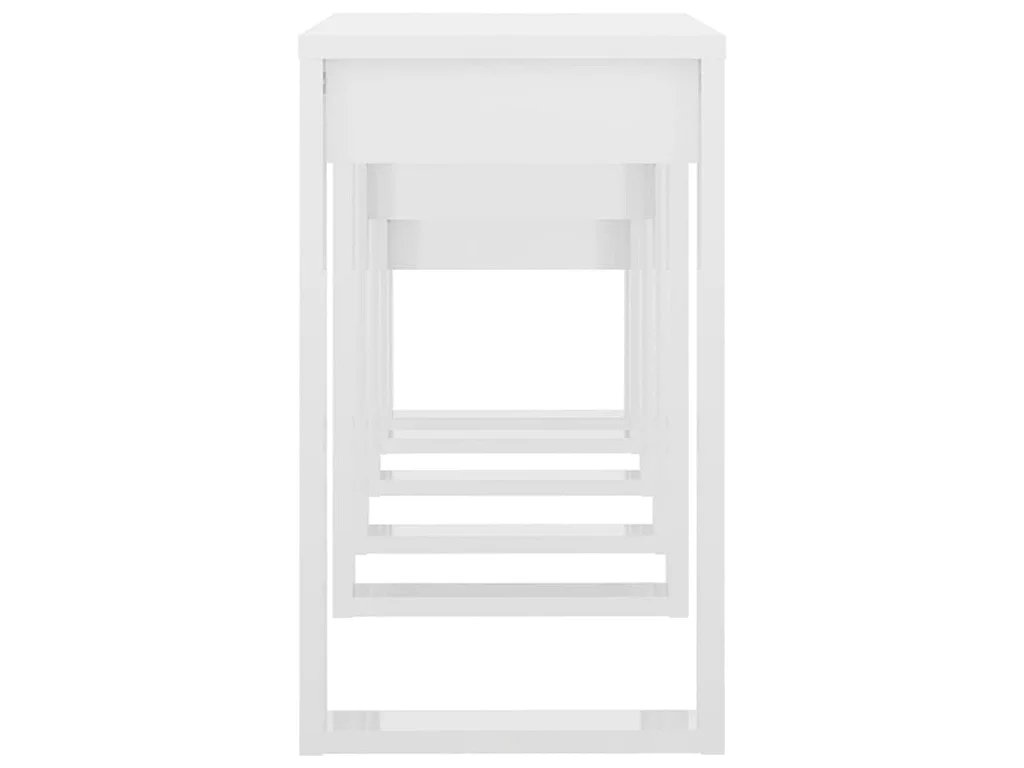 Tables gigognes 3 pcs Blanc brillant Bois d'ingénierie