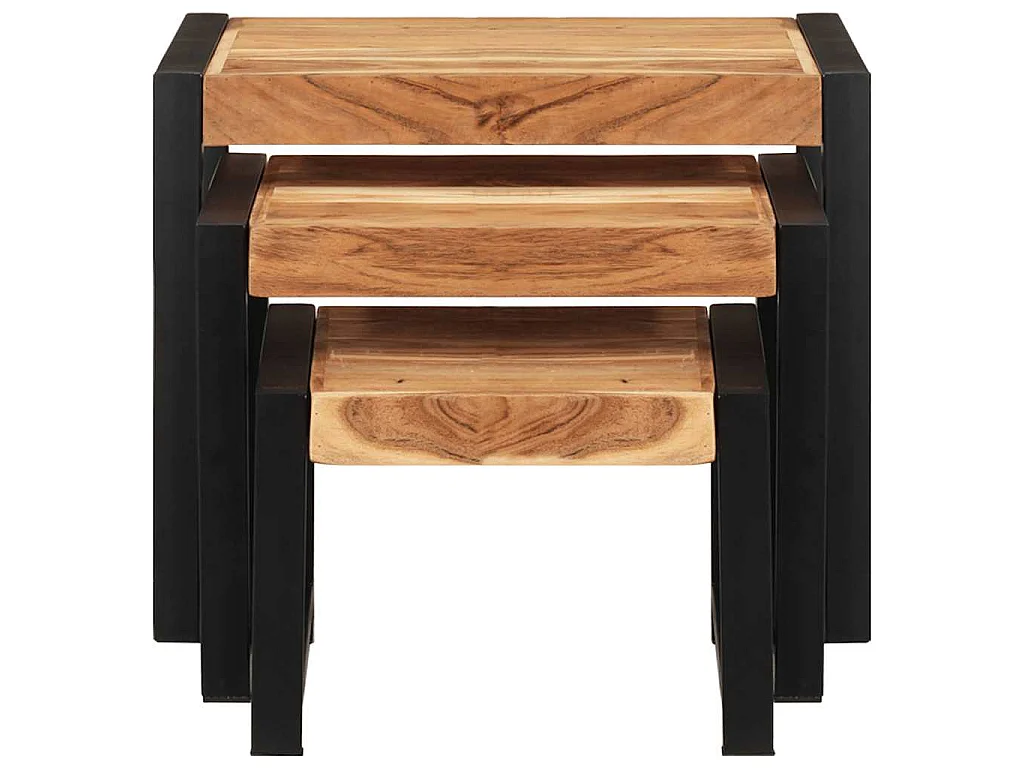 Tafeltjesset 3 st massief hout