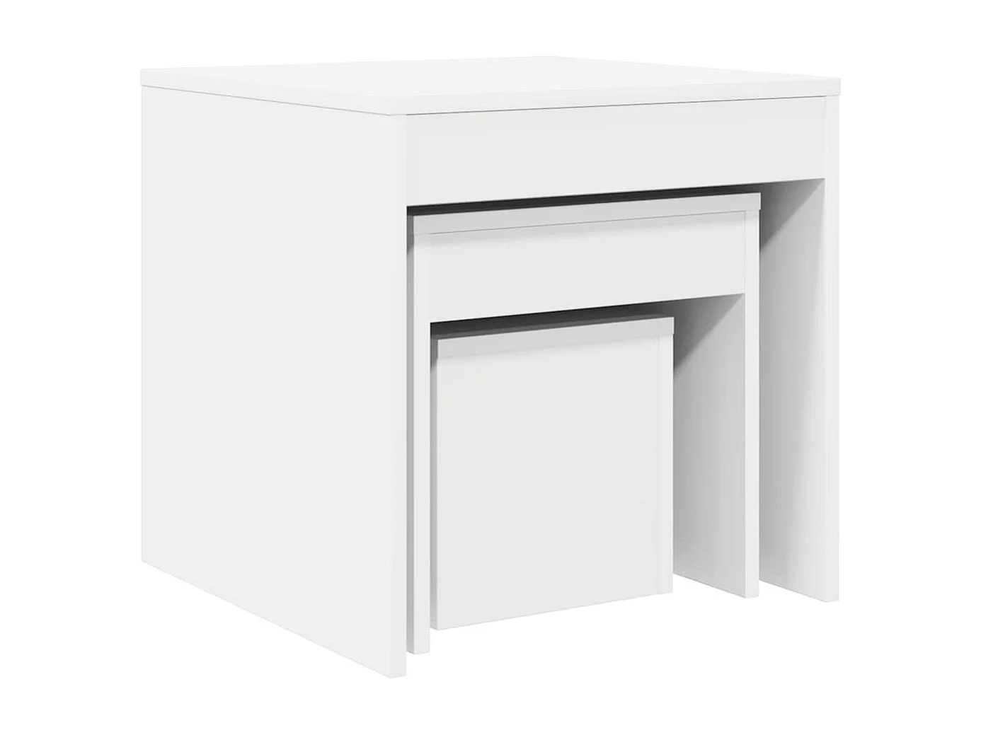 Tables gigognes 3 pcs Blanc Aggloméré