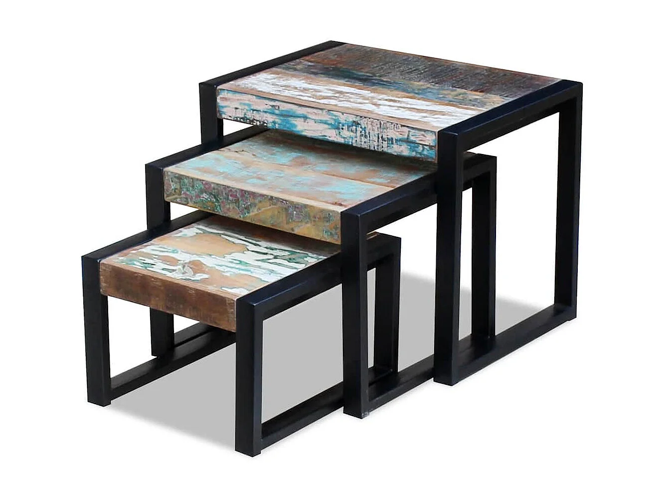 Tables gigognes 3 pcs Bois de récupération massif