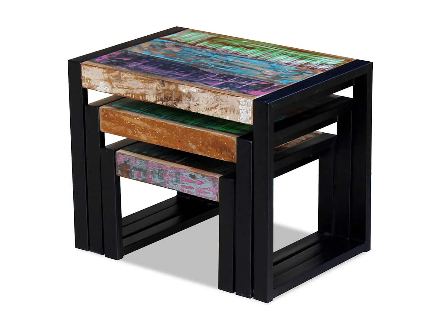 Tables gigognes 3 pcs Bois de récupération massif