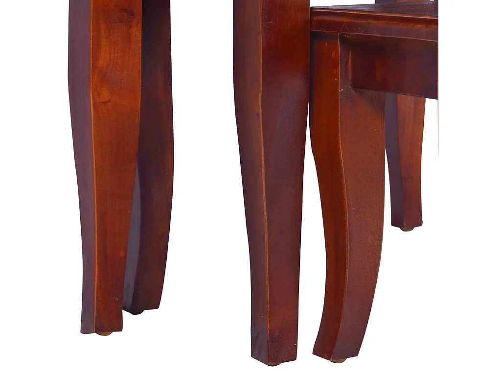 Tavolini Impilabili 3 pz Marrone Classico in Legno di Mogano