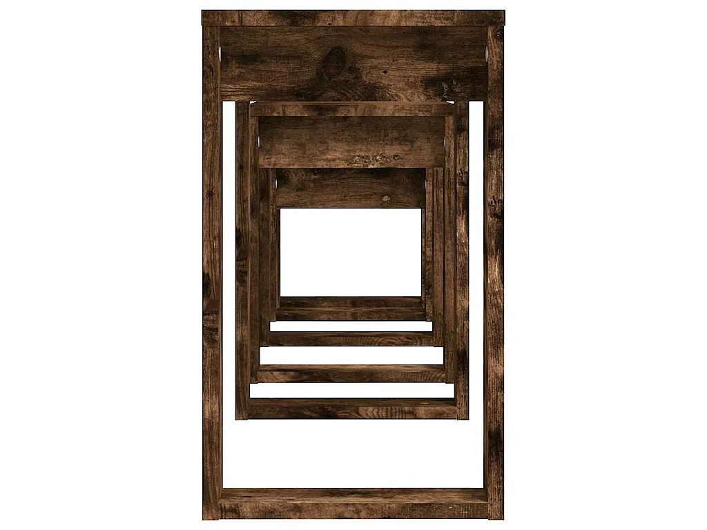 Tables gigognes 3 pcs Chêne fumé Bois d'ingénierie