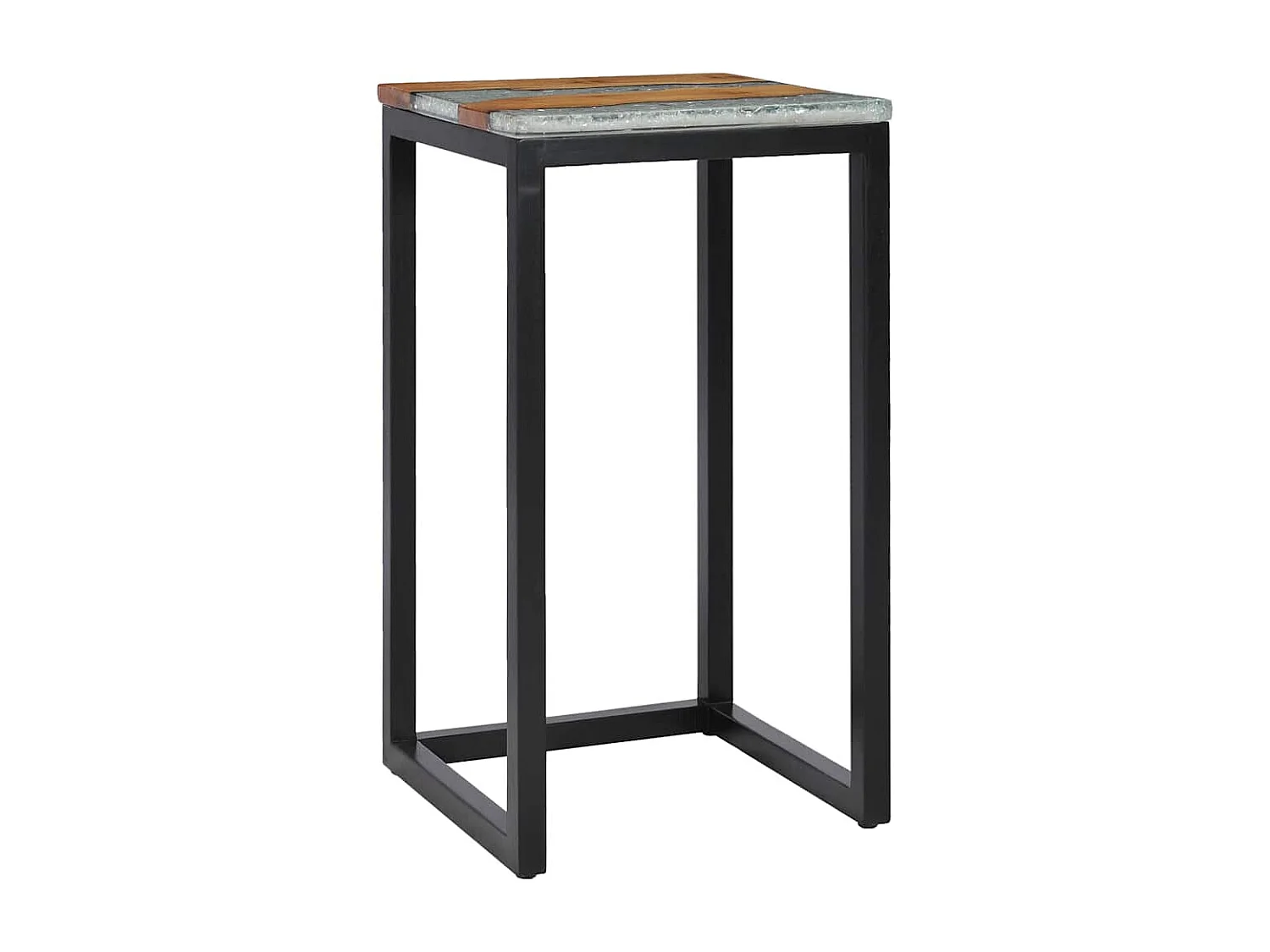 Tables gigognes 3 pcs Bois de teck massif et polyrésine