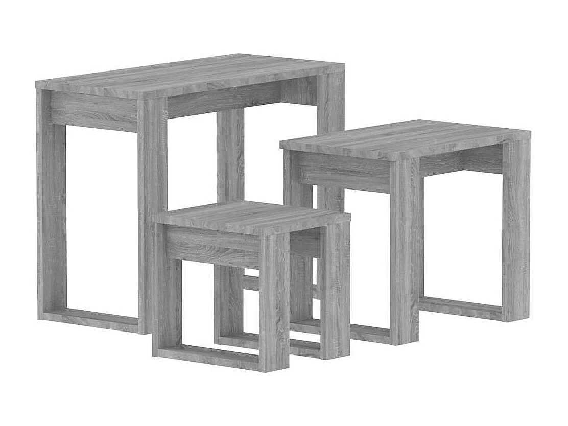 Satztische 3 Stk. Grau Sonoma Holzwerkstoff