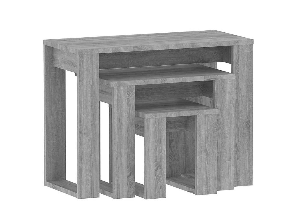Tables gigognes 3 pcs Sonoma gris Bois d'ingénierie