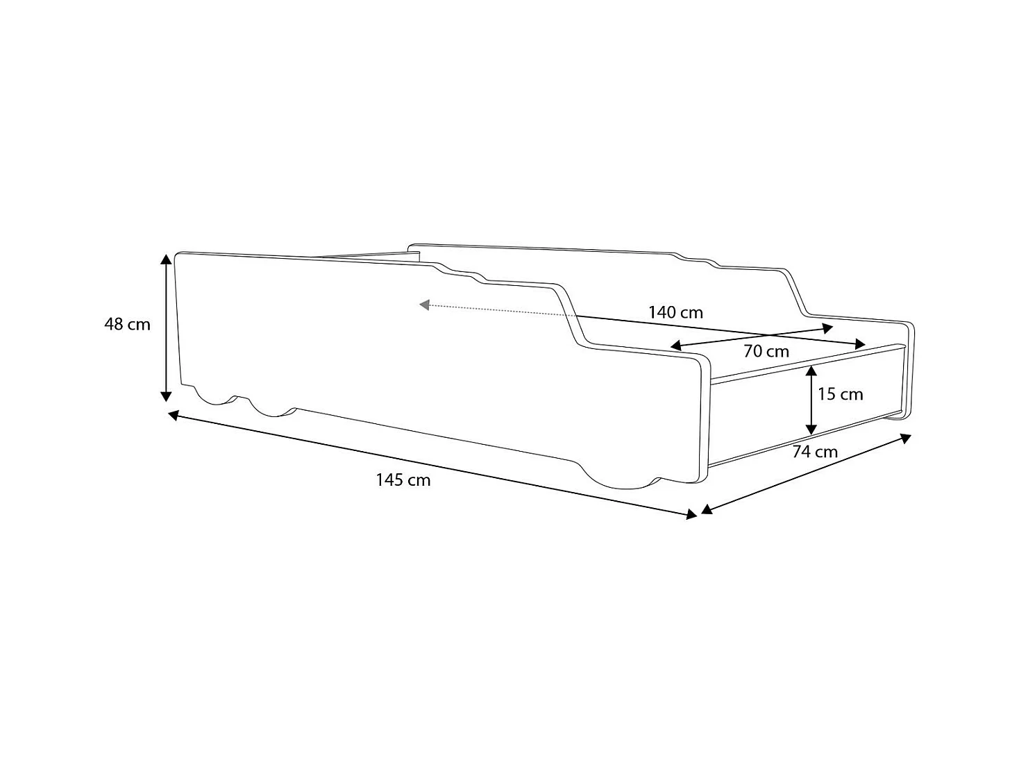 Lit enfant pour garçon Camion de pompier avec matelas et sommier inclus - 140 cm x 70 cm