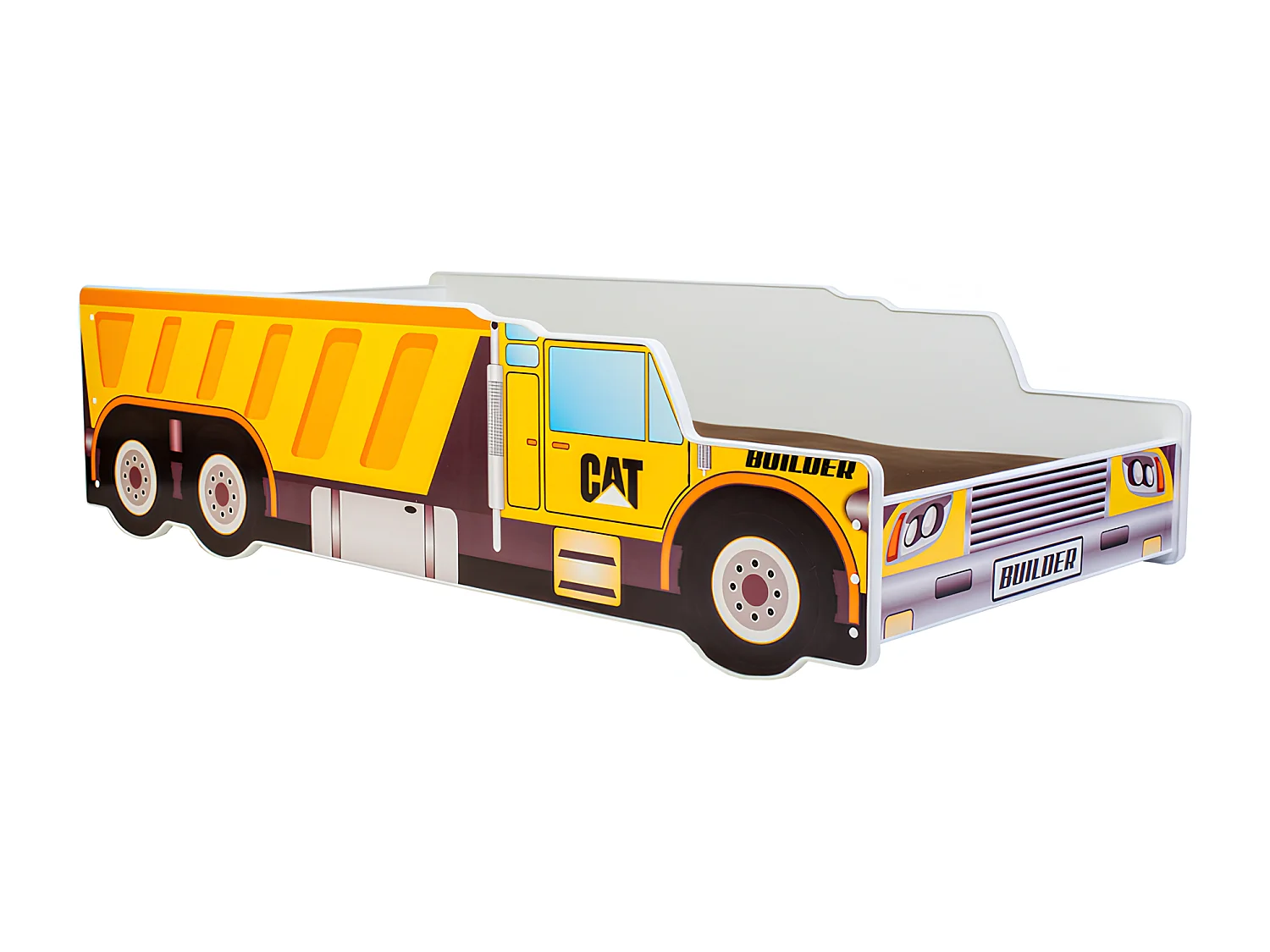 Lit enfant pour garçon Camion benne avec matelas et sommier inclus - 160 cm x 80 cm