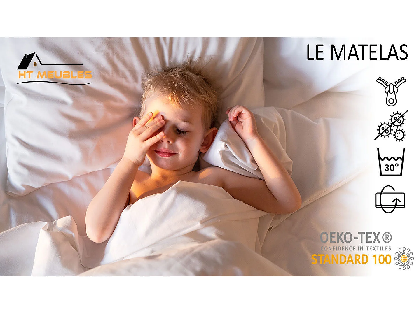 Lit enfant pour garçon tracteur coloré avec matelas et sommier inclus - 140 cm x 70 cm