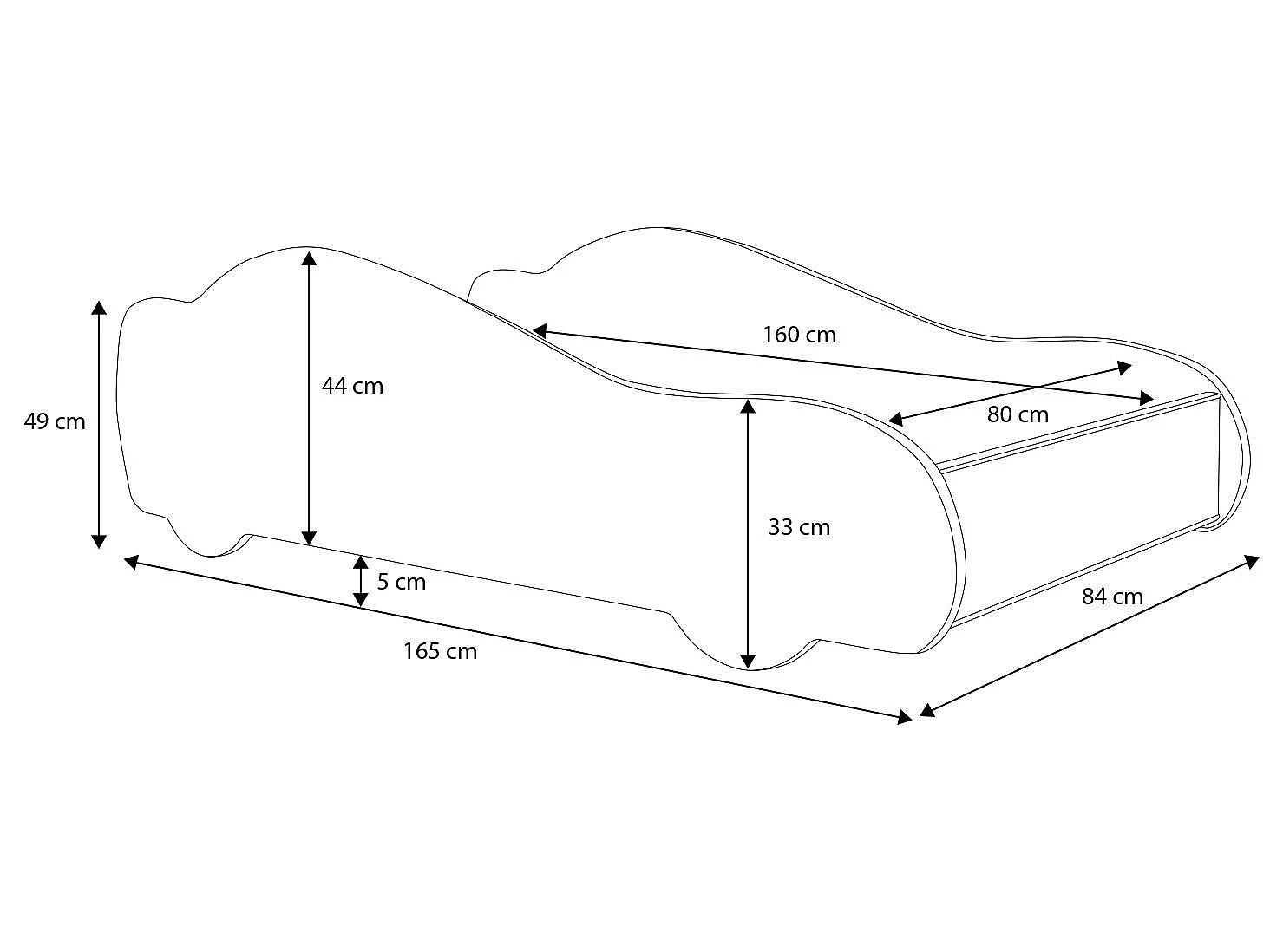 Lit enfant fille voiture licorne rose avec matelas et sommier inclus - 160 cm x 80 cm