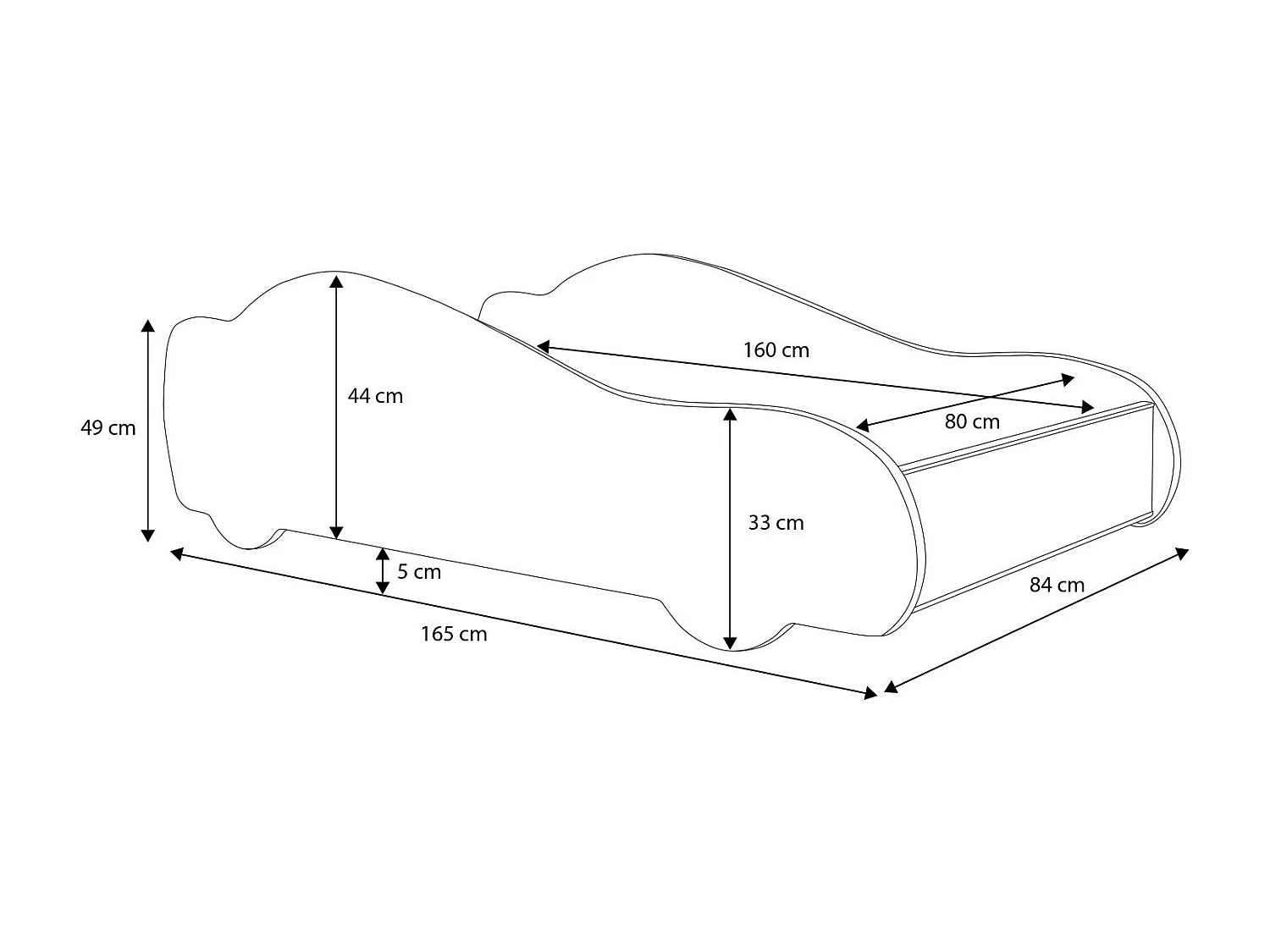 Lit enfant mixte garçons et filles voiture de course verte avec matelas et sommier inclus - 160 cm x 80 cm