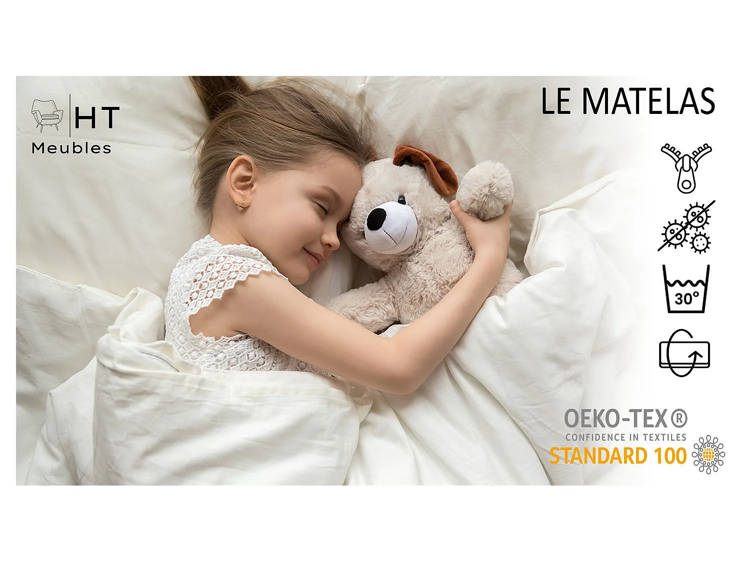 Lit gigogne enfant fille blanc FIONA avec sommier et matelas - Princesse et licorne roses - 2 x 160 cm x 80 cm