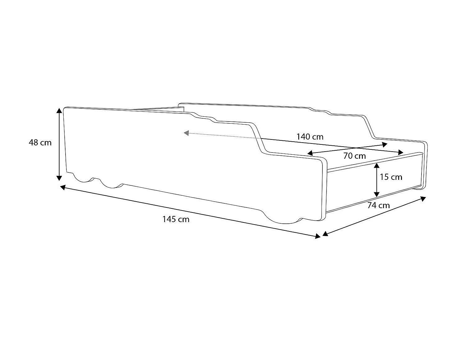 Lit enfant pour garçon Monster Truck avec matelas et sommier inclus - 140 cm x 70 cm