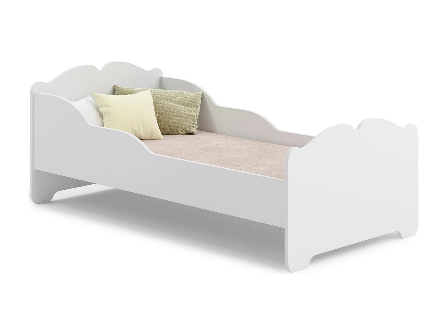 Lit enfant ALMENA avec matelas et cadre inclus - Sans graphique - 140 cm x 70 cm