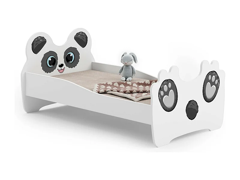 Lit enfant MOUNA avec matelas et cadre - Panda - 140 cm x 70 cm