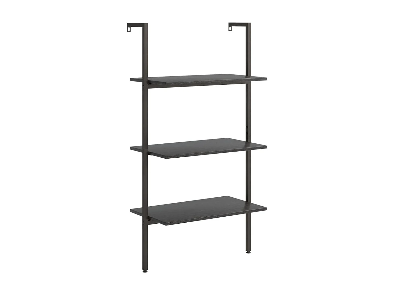 Étagère inclinée à 3 niveaux Noir 64x35x120,5 cm