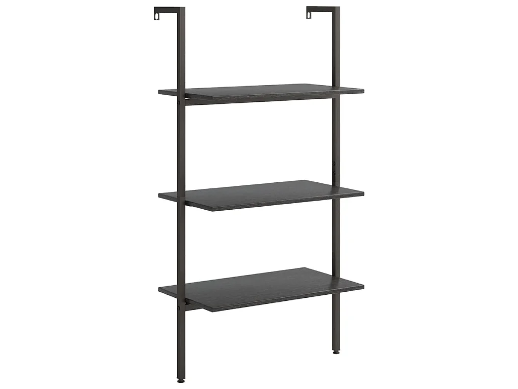 Unidade 3 prateleiras inclinada 64x35x120,5 cm preto
