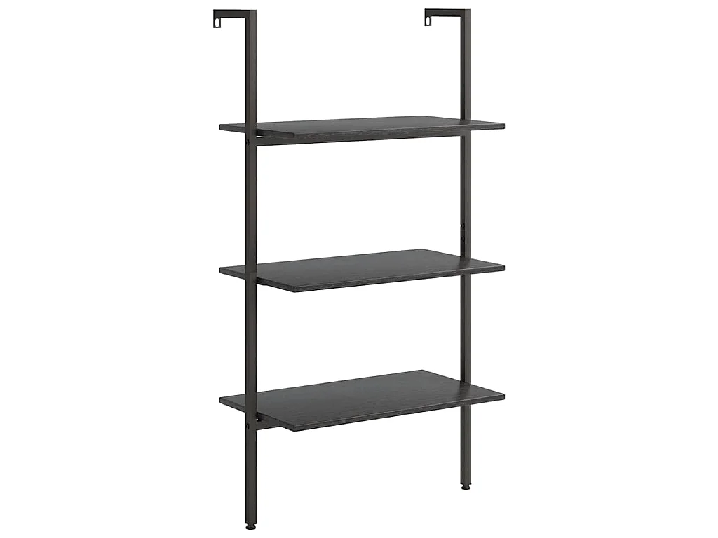 Leiterregal mit 3 Böden Schwarz 64x35x120,5 cm