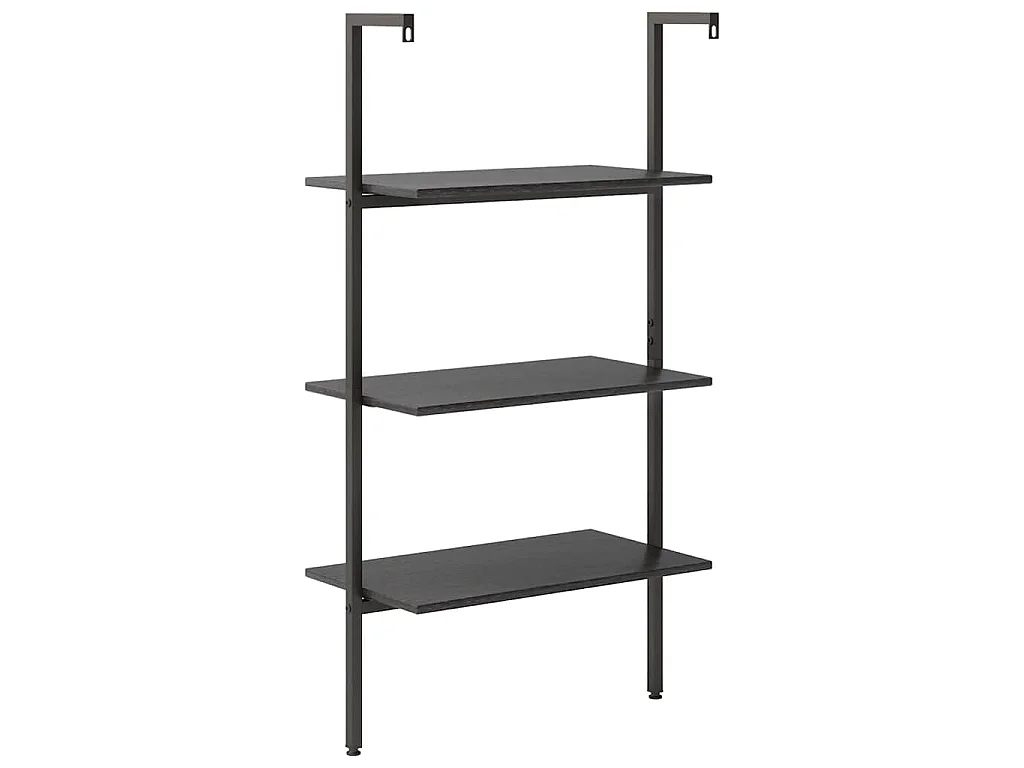Leiterregal mit 3 Böden Schwarz 64x35x120,5 cm